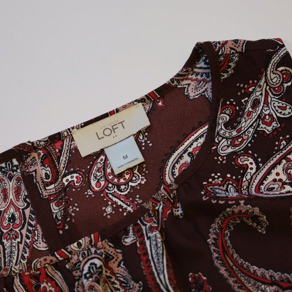 ANN TAYLOR LOFT Medium Sleeveless Blouse Burgundy - Picture 6 of 7